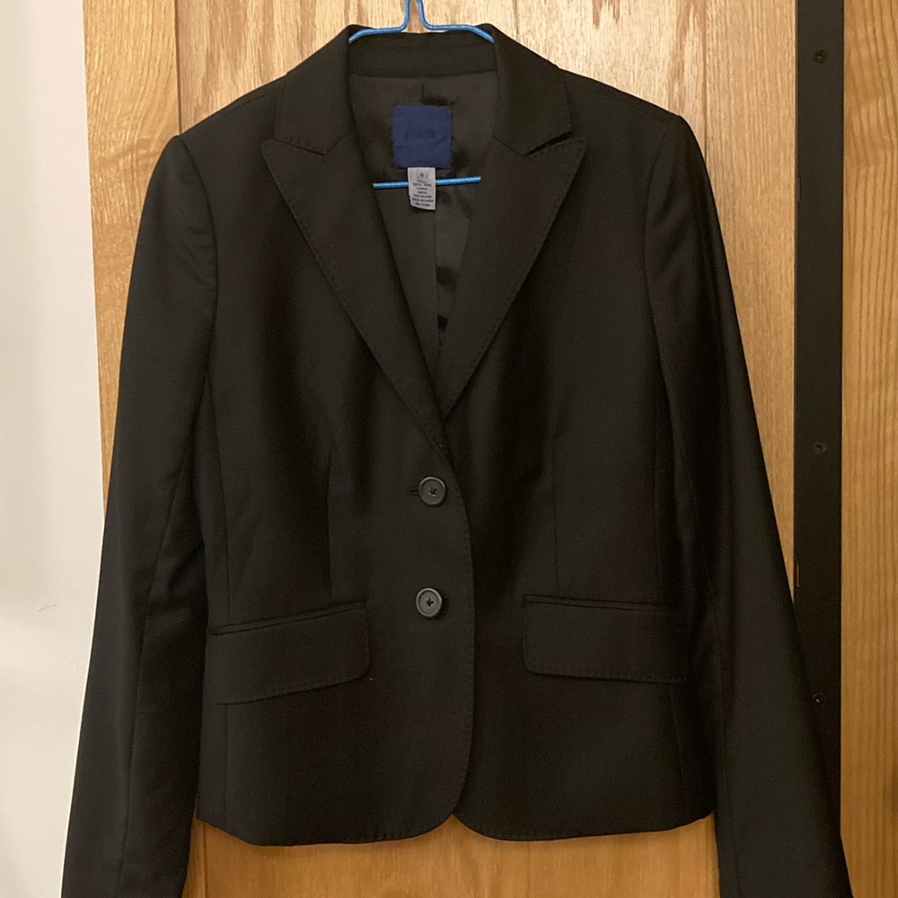 EUC J.Crew Super 120’s 100% Wool Blazer - Black - Sz 0